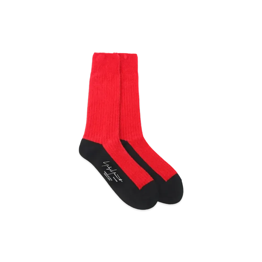 Yohji Yamamoto Pour Homme MOLE STITCH RIB SOCKS "Red"