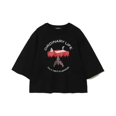 UNDERCOVER Cotton Wide Short T-Shirt "Black"