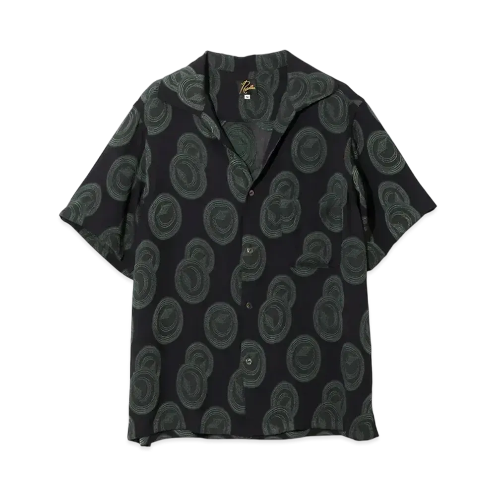 NEEDLES Italian Collar S/S Shirt - R/PE Ring Cut Jq "Green"
