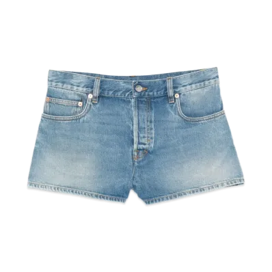 GUCCI Women's Pf12 Stone Washed Blue Denim "Blue"