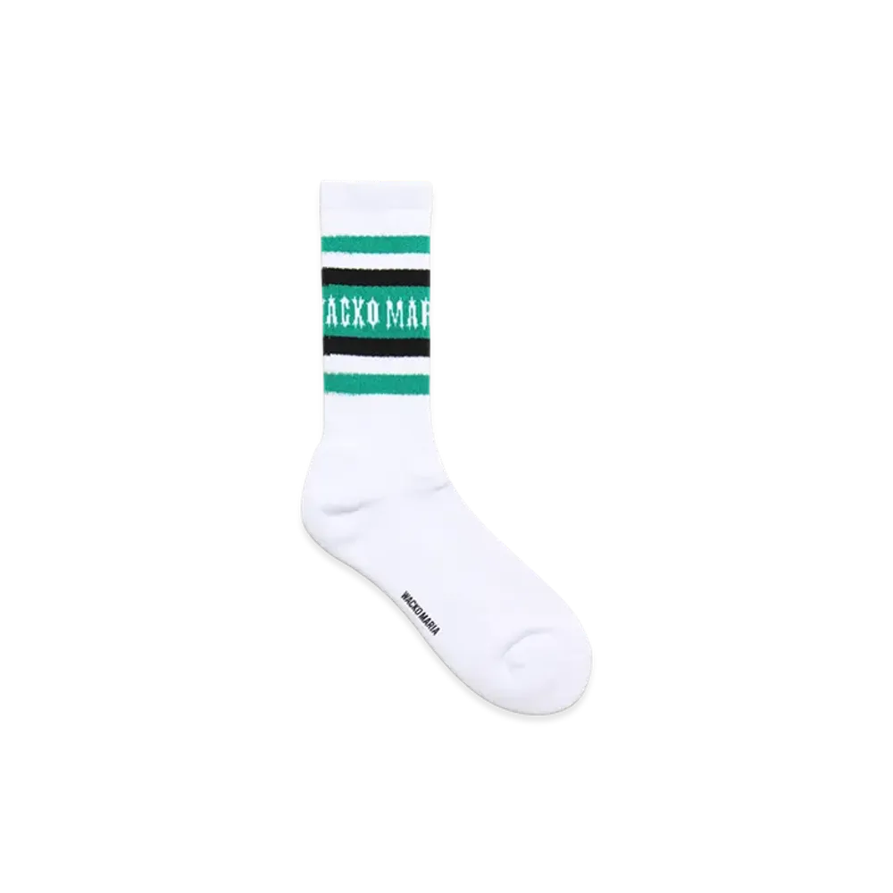 WACKO MARIA Sports Socks "White/Green"