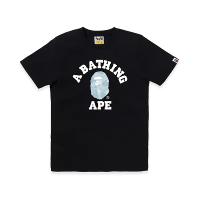 A BATHING APE Pastel Color Camo College Tee "Black/Sax"