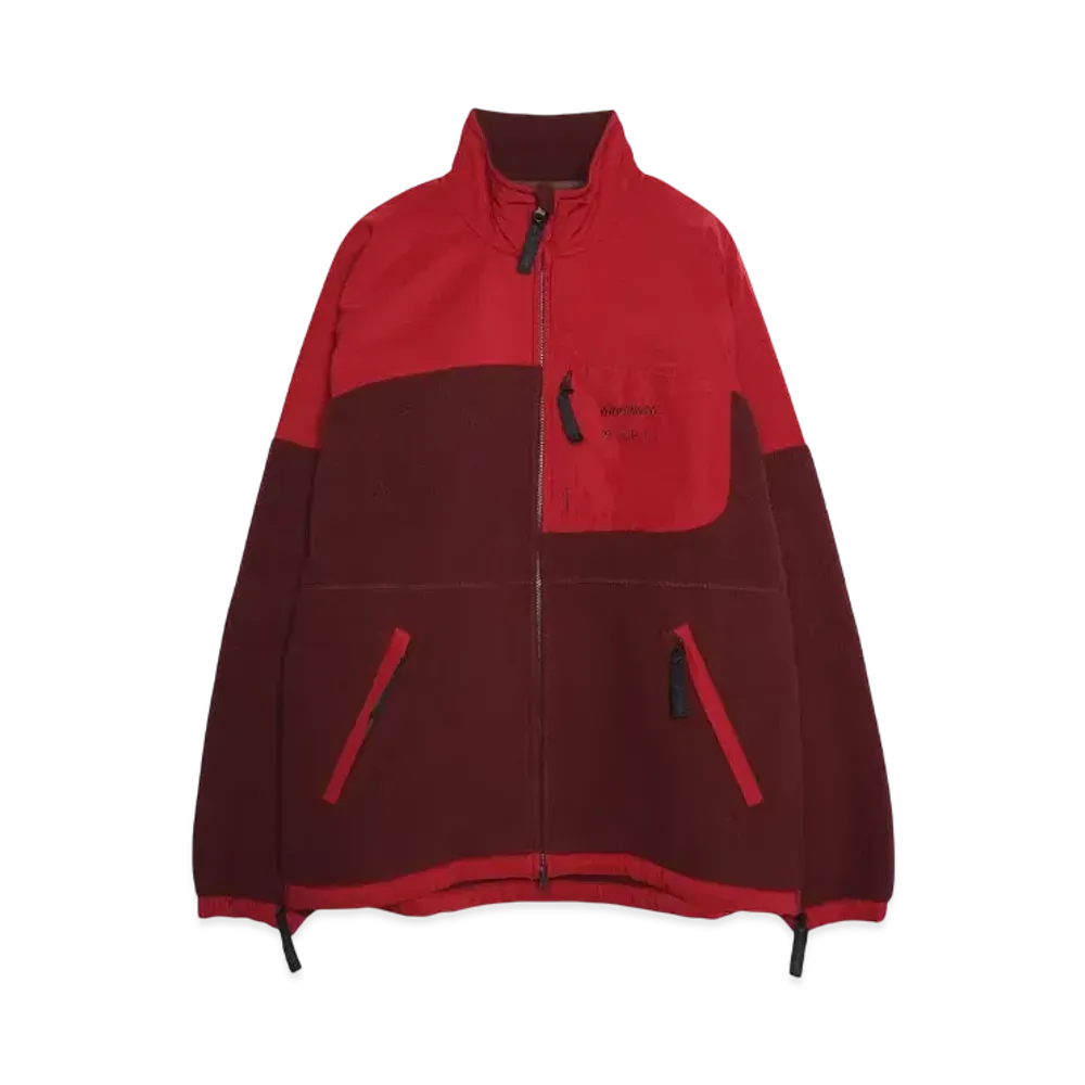 WILD THINGS x White Mountaineering FLEECE JACKET "BURGUNDY"