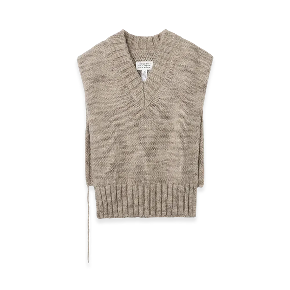 Maison Margiela Women's Botanical Dye Knit Vest "Light Brown"