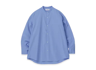 Graphpaper High Count Band Collar Round Cut Oversized Shirt "Blue"
