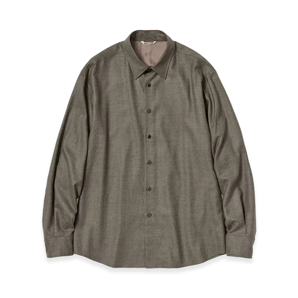 AURALEE Super Light Wool Shirt "Top Brown"