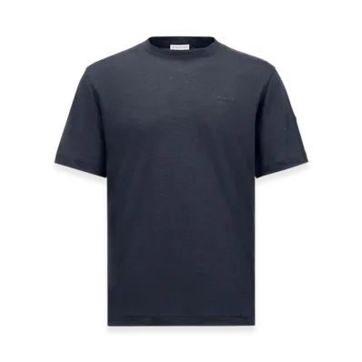 MONCLER Logo Linen T-Shirt "Dark Blue"
