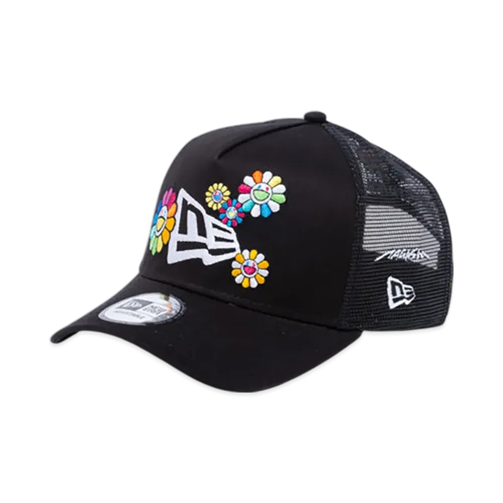 NEW ERA 9Forty x TM A-Frame Trucker Takashi Murakami "Flower Flag Black"
