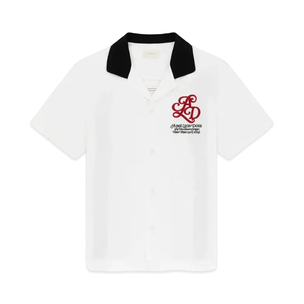 Aime Leon Dore Monogram Bowling Shirt "White"
