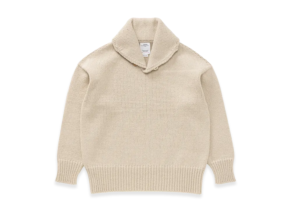 visvim Monte Shawl Collar Knit "Ivory"