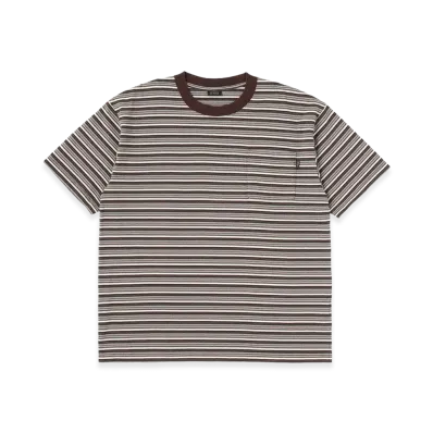 SEDAN ALL-PURPOSE Striped S/S Tee "Brown/Charcoal"