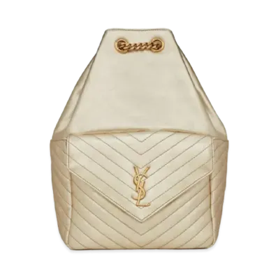 SAINT LAURENT Joe Backpack In Lame Leather "Pale Pink"
