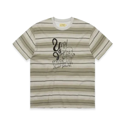 thisisneverthat x Daniel Johnston Yip Jump Striped Tee "Beige"