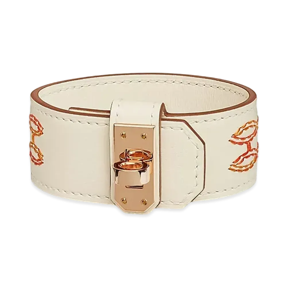 Hermes Kelly Twist H Filet Bracelet Small Model "Nata/Pink Gold"
