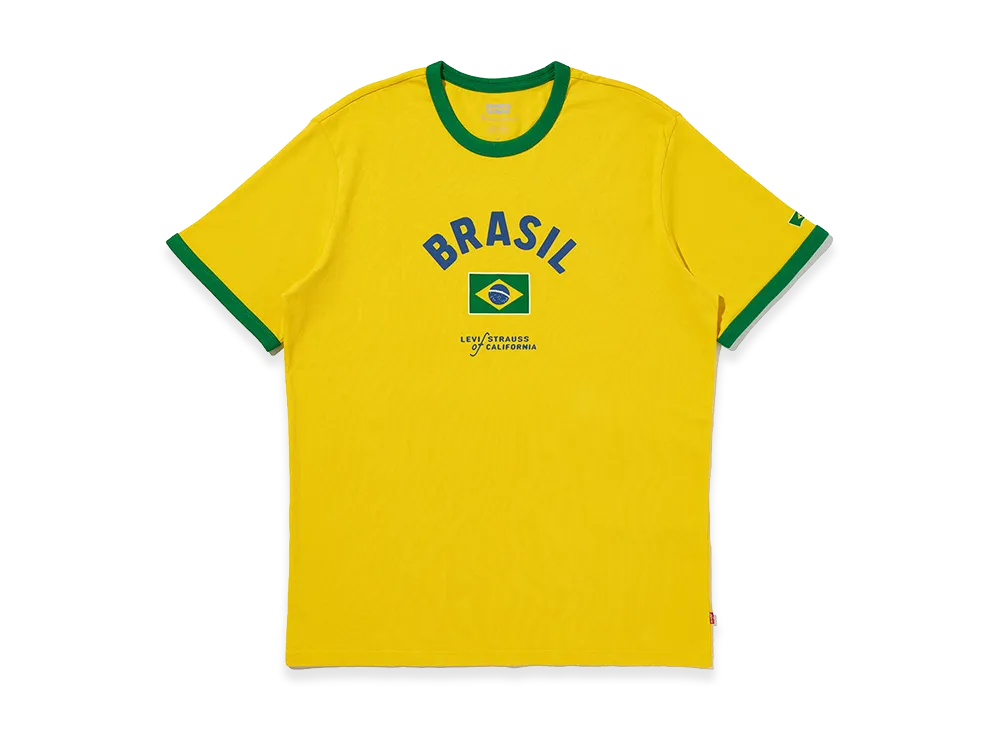LEVI'S Football Collection Brazil Ringer T-Shirt "Yellow"