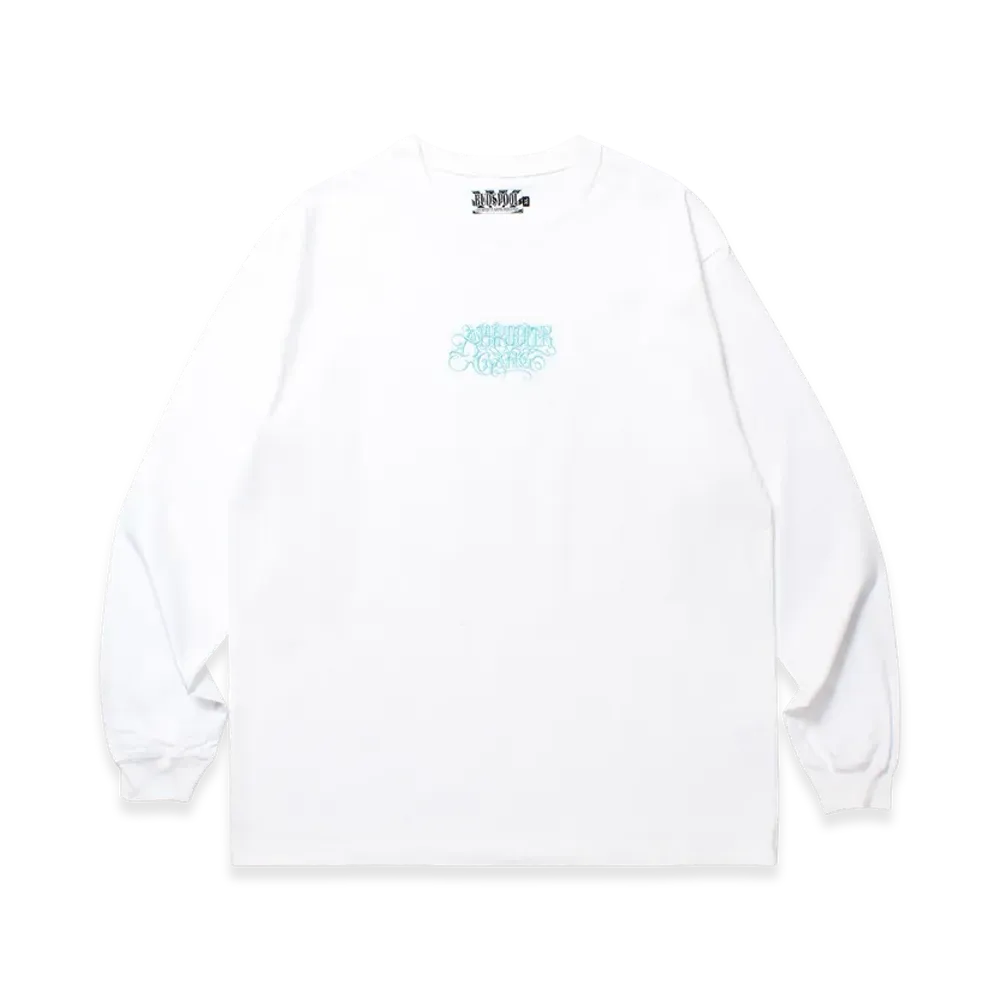 APHRODITEGANG Classic Logo Embroidery L/S Tee "White/Blue"