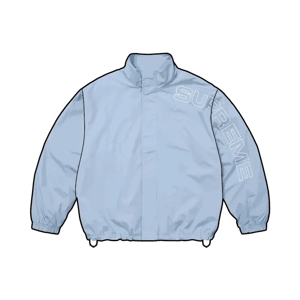 Supreme Spellout Embroidered Ripstop Track Jacket "Light Blue"