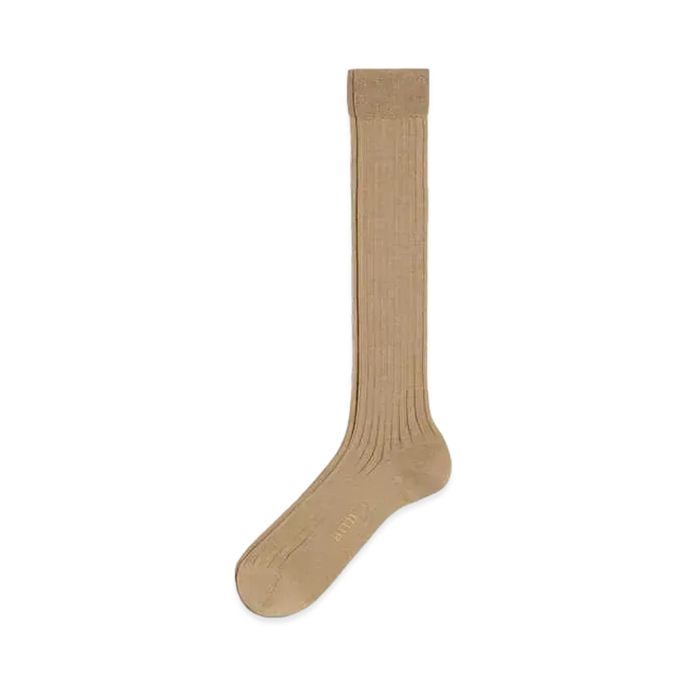 AMI PARIS Mercerized Cotton Socks "Sand"