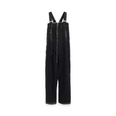 Y's Spotted Denim Overalls "Black"
