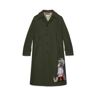 GUCCI x Yuko Higuchi Animal Patch Coat Japan Exclusive "Dark Green"