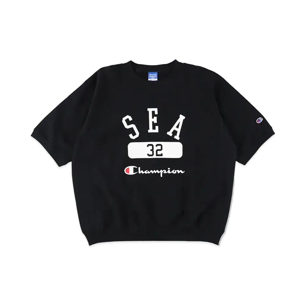 WIND AND SEA x Champion Reverse Weave(R) S/S Crew Neck Sweatshirt "Midnight Black"