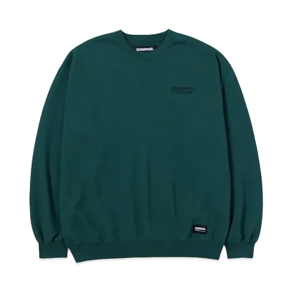 NEIGHBORHOOD 24SS Plain Sweat Shirt "Green"