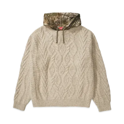 Supreme Cable Hooded Sweater "Oatmeal"