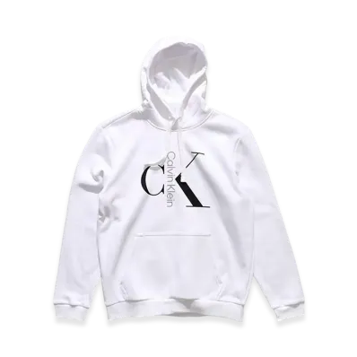 Calvin Klein Mixed Logo Monogram P/O Hoodie "Brilliant White"