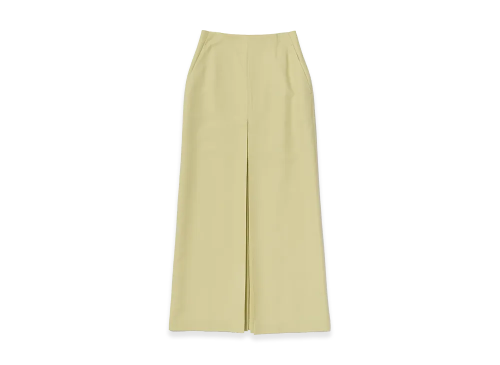 AURALEE Women's Tense Wool Double Cloth Slit Skirt "Lime Beige"