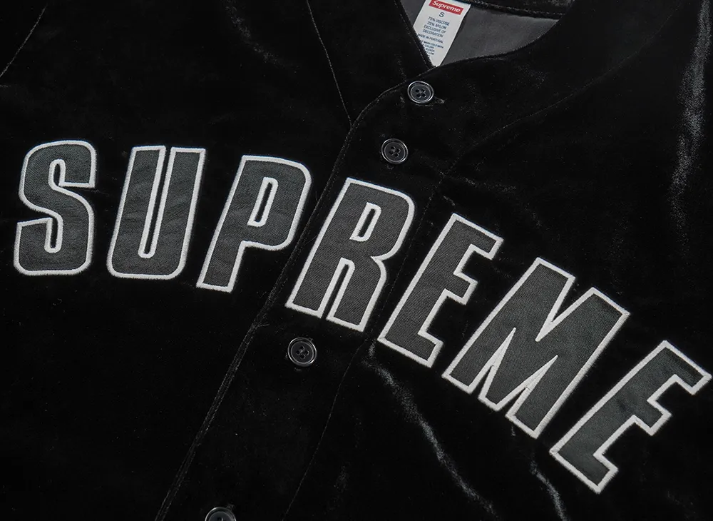 Supreme Velvet Baseball Jersey 