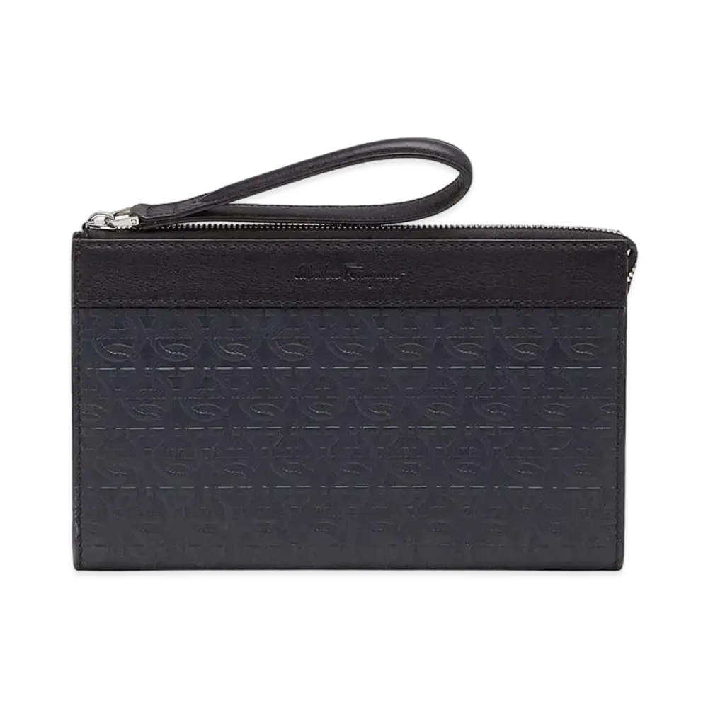 Salvatore Ferragamo Document Holder "Navy/Black"