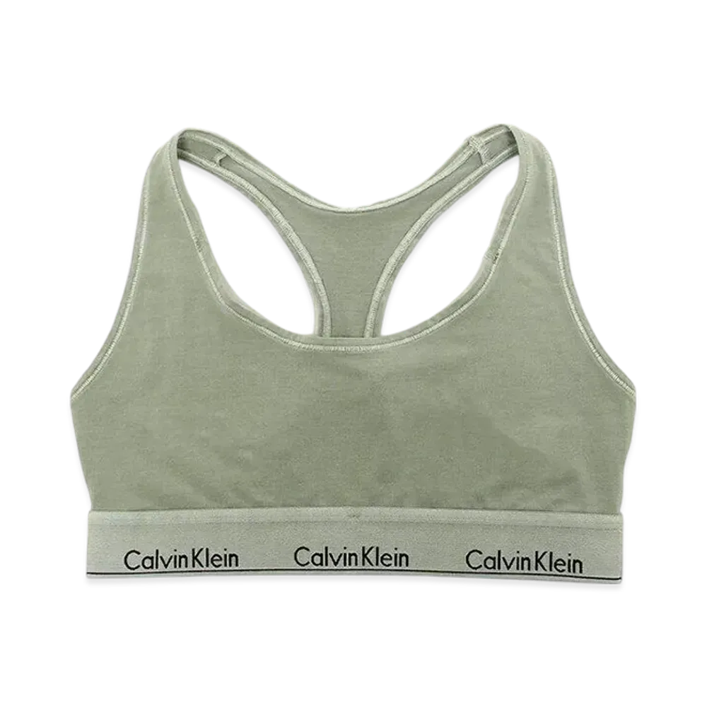 Calvin Klein Modern Cotton Naturals Mineral Dye Unlined Bralette "Green"