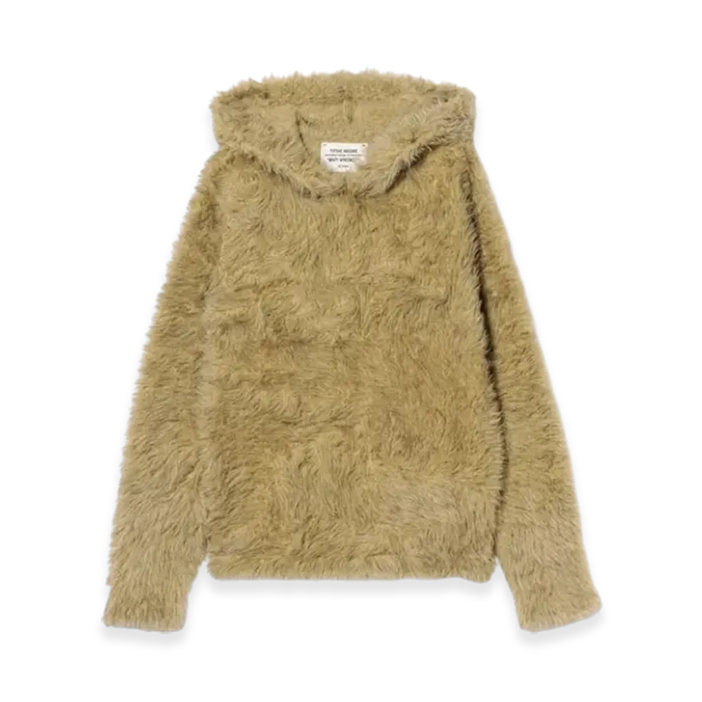 BEAMS FUTURE ARCHIVE Shaggy Knit Hoodie "Yellow"