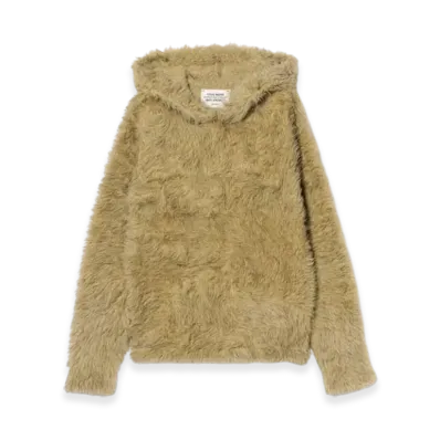 BEAMS FUTURE ARCHIVE Shaggy Knit Hoodie "Yellow"