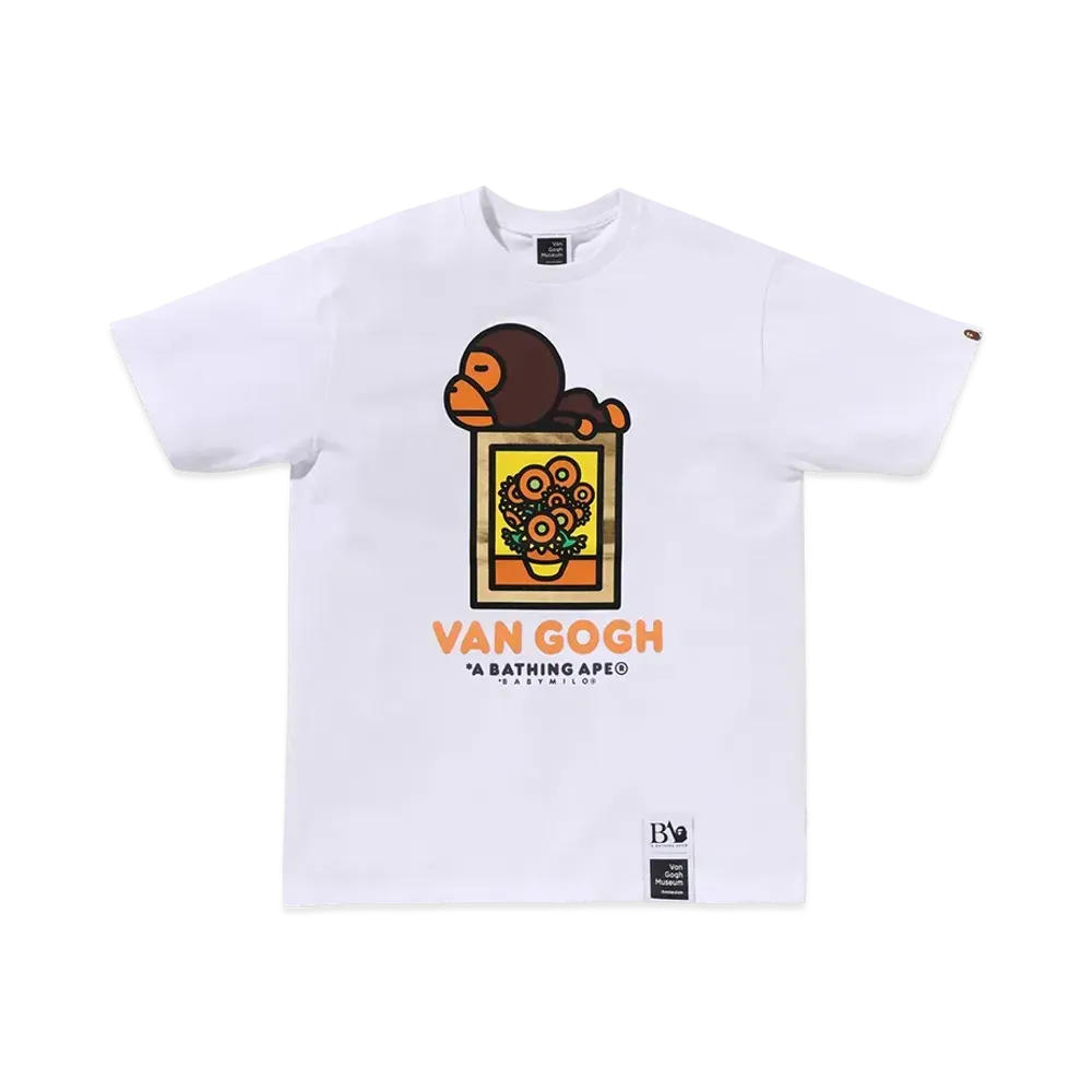 A BATHING APE x Van Gogh Museum Baby Milo Tee Mens "White"