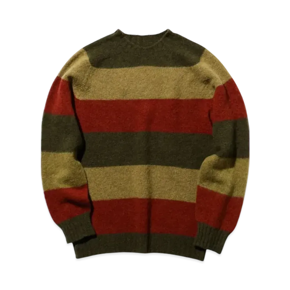 BEAMS Crew Stripe Shaggy "Green"