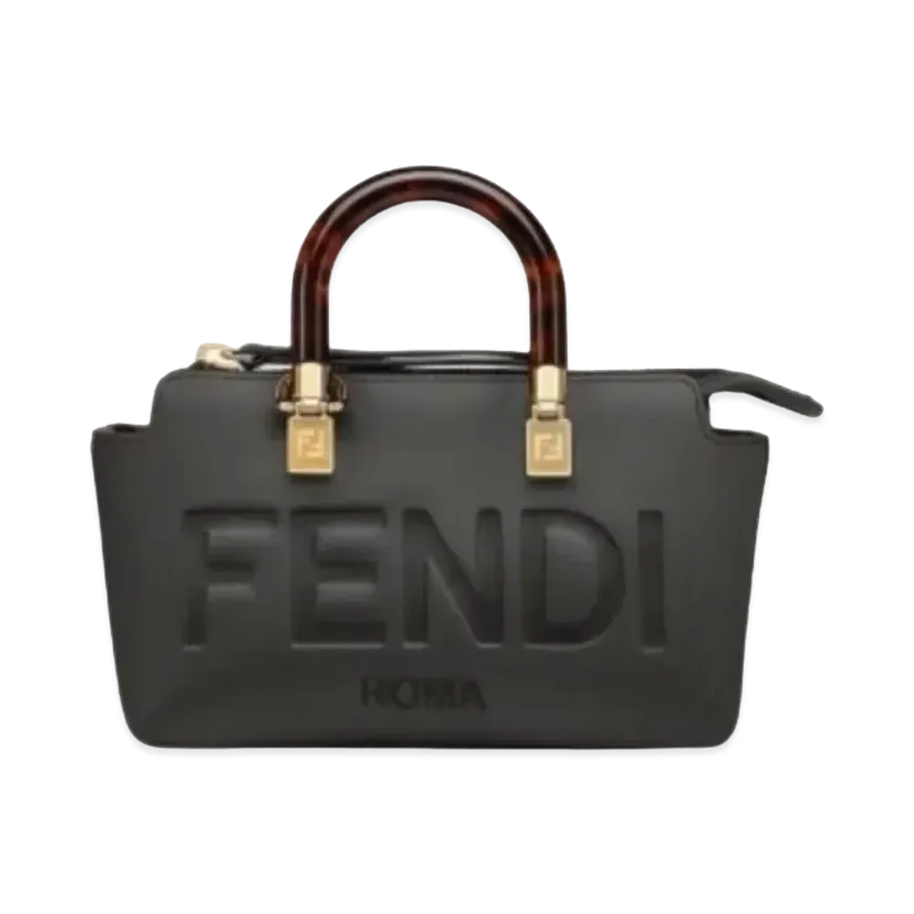 FENDI By The Way Mini Leather Boston Bag "Black"