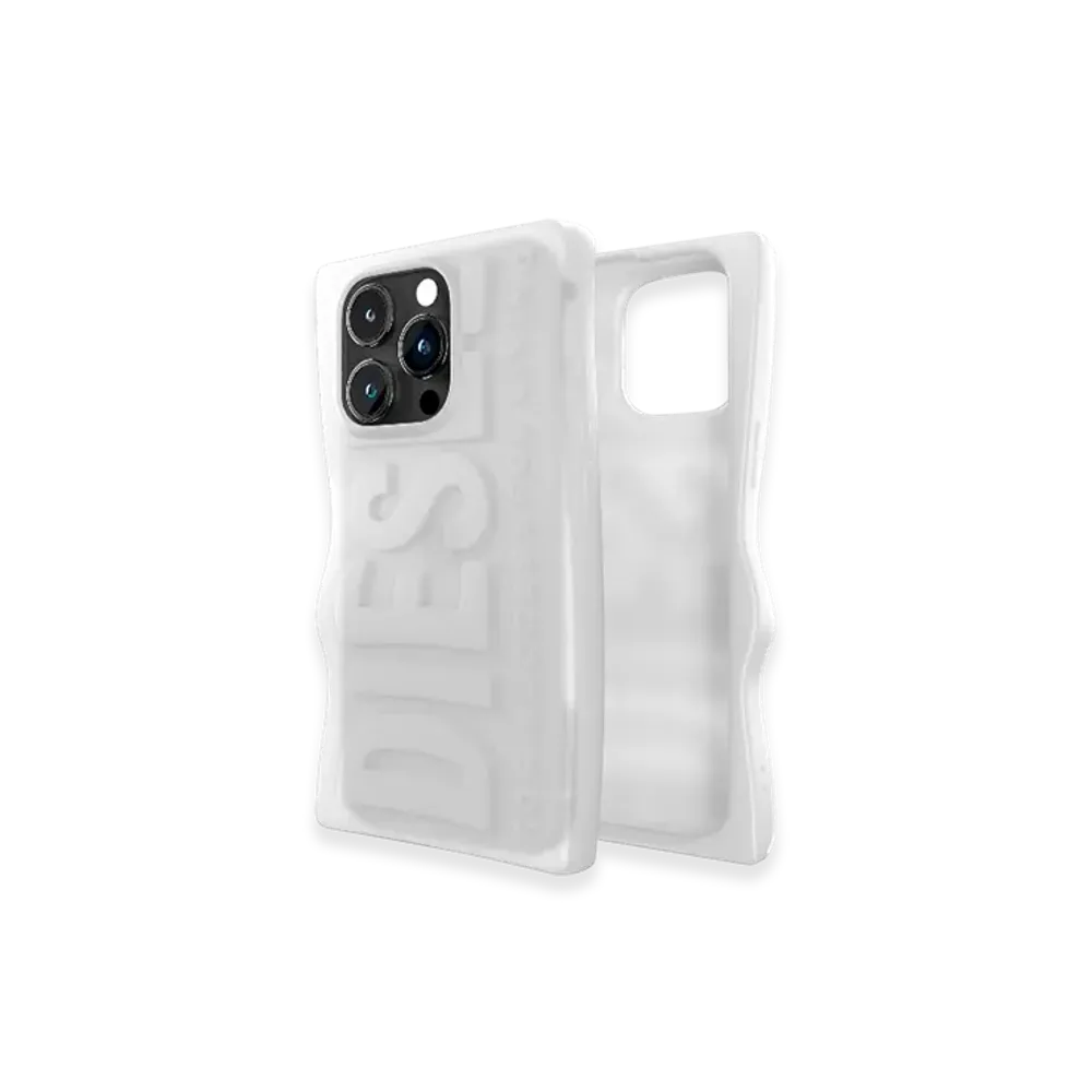 Diesel 54124 Moulded Case Iphone 15 Pro Silicone Case "White"