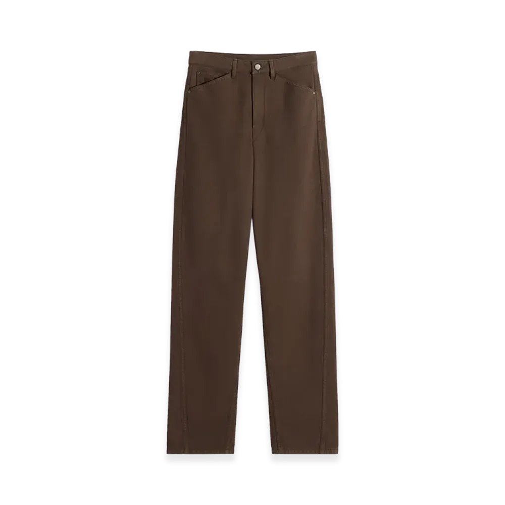 LEMAIRE Women's Twisted Dyed Heavy Broken Twill 5-Pocket Pants "Cacao Dyed"