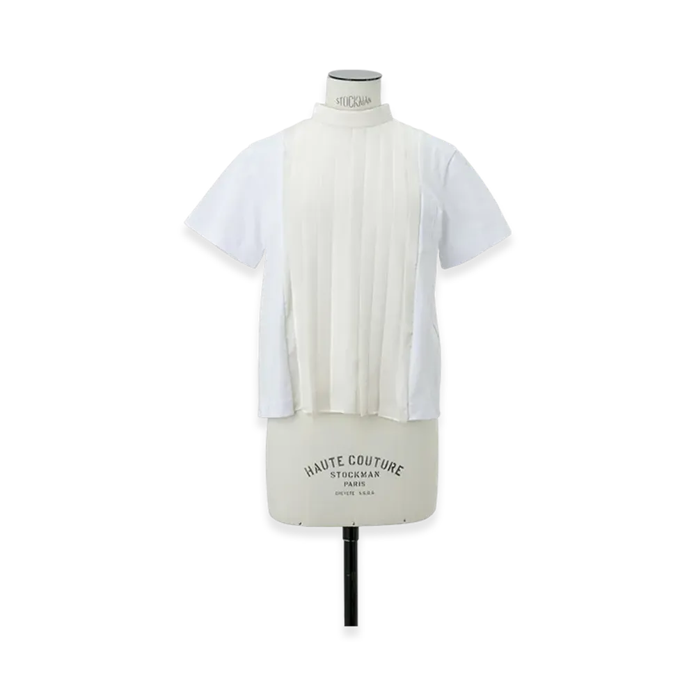 sacai Cotton Jersey x Satin T-Shirt "White"