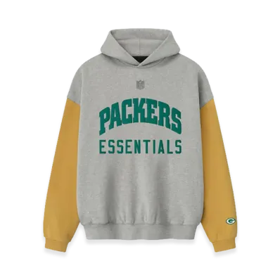 FEAR OF GOD ESSENTIALS Packers Sport Hoodie "Concrete Heather/Canyon"