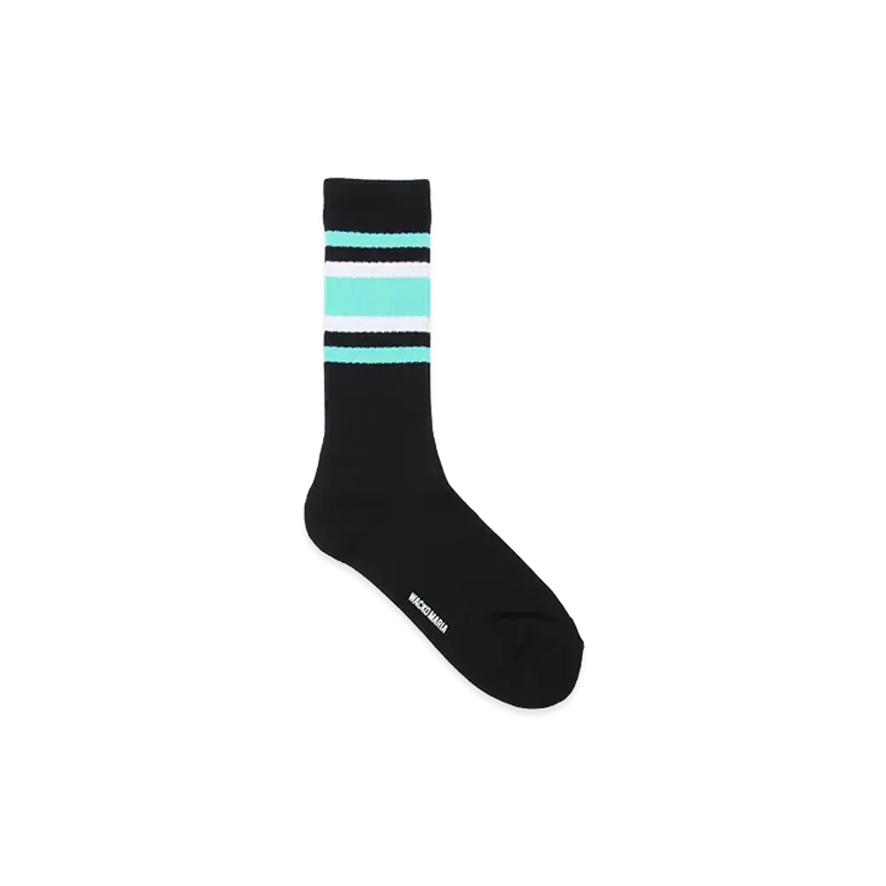 WACKO MARIA Sports Socks "Black/Green"