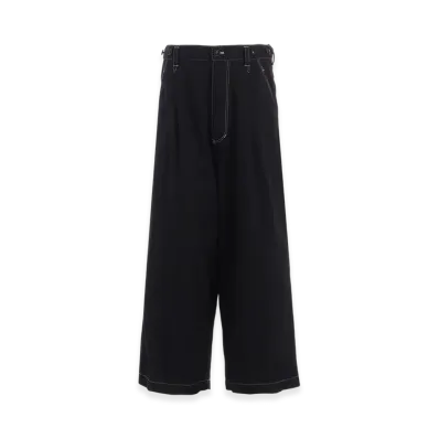S'YTE Cotton Twill Garment Dyed Suspender Pants "Black"
