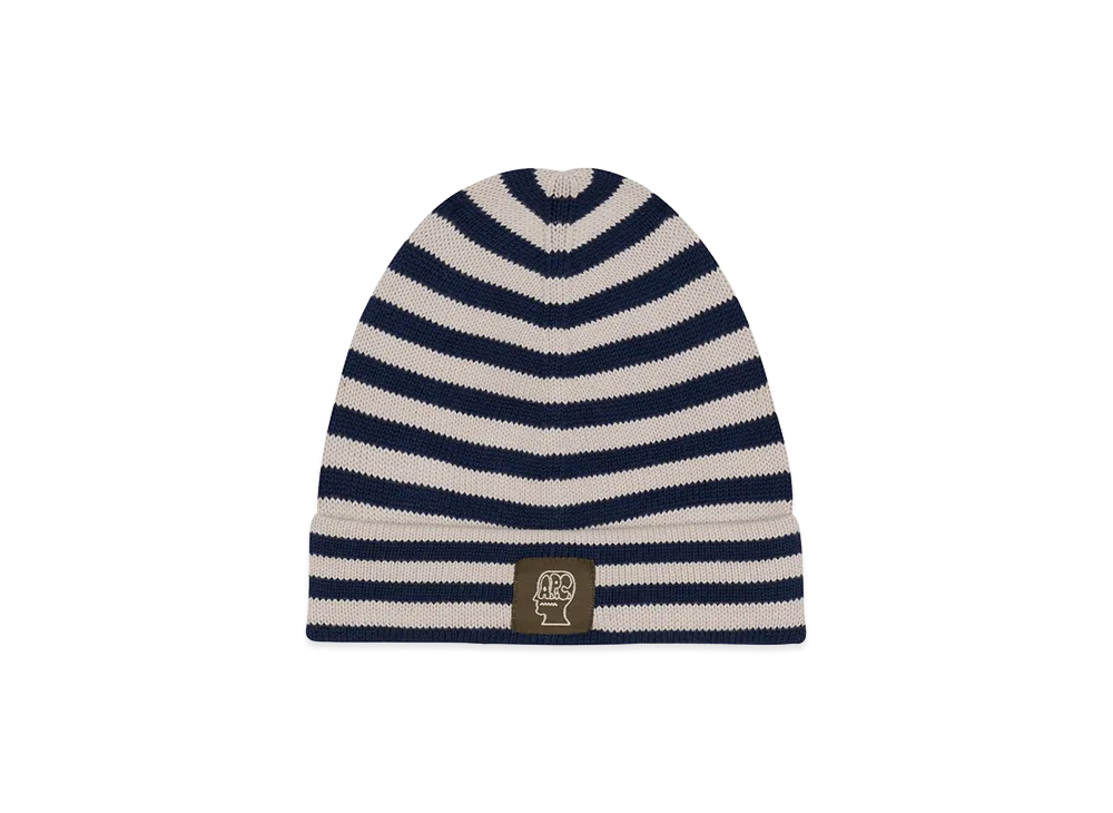 A.P.C. x Brain Dead Striped Cotton Beanie "Navy"