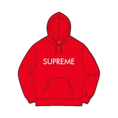 Supreme Capital Hooded Sweatshirt "Red"