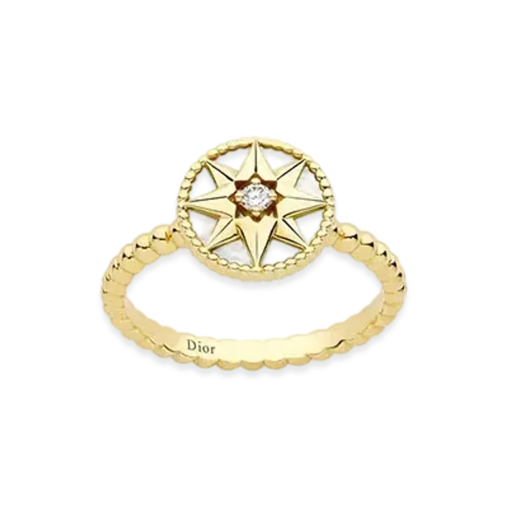 Dior Rose Des Vents Ring Diamond and Mother-of-Pearl "Yellow Gold"