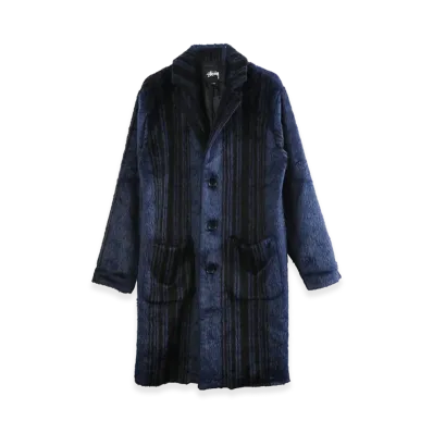 Stuusy Stripe Overcoat "Navy"