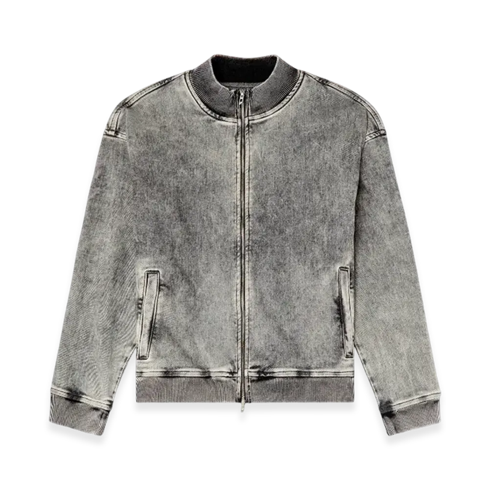 Diesel D-Carly-S Track Track Denim Zip-Up Sweater With Oval D "Dark Gray"