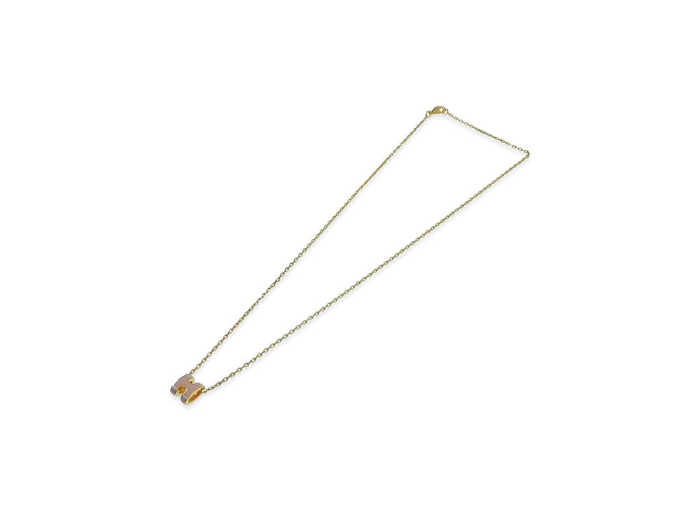 Hermes Women's Mini Pop H Pendant "Gold/Pink"
