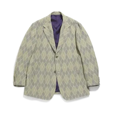 Needles 2B JACKET - PE/R/AC/C ARGYLE JQ. "Grey/Yellow"